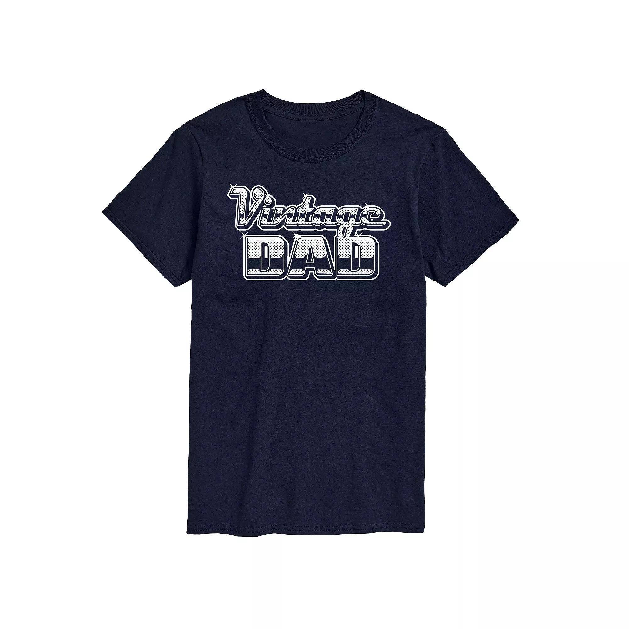 Big & Tall "Vintage Dad" Chrome Letters Graphic Tee, Men's,  Product Image