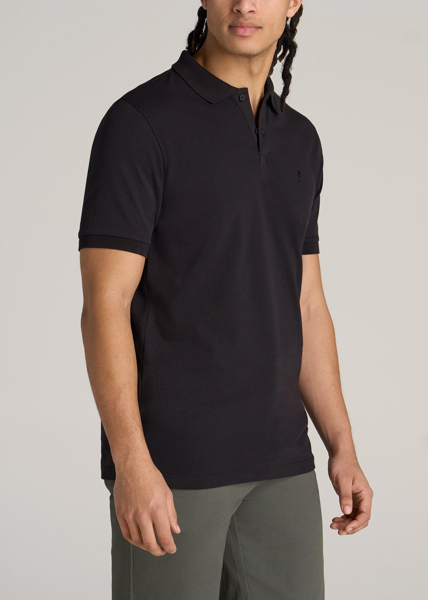 Classic Polo with Embroidered Logo for Tall Men in Spring Olive Male Product Image