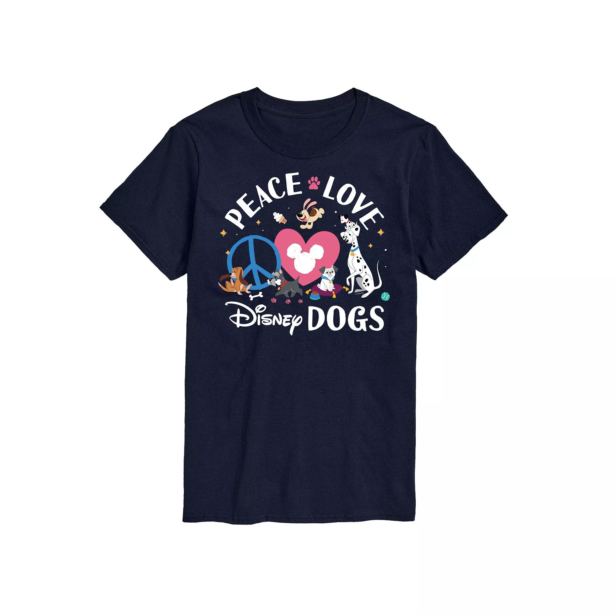 Disney's Men's Peace Love Dogs Graphic Tee,  Product Image