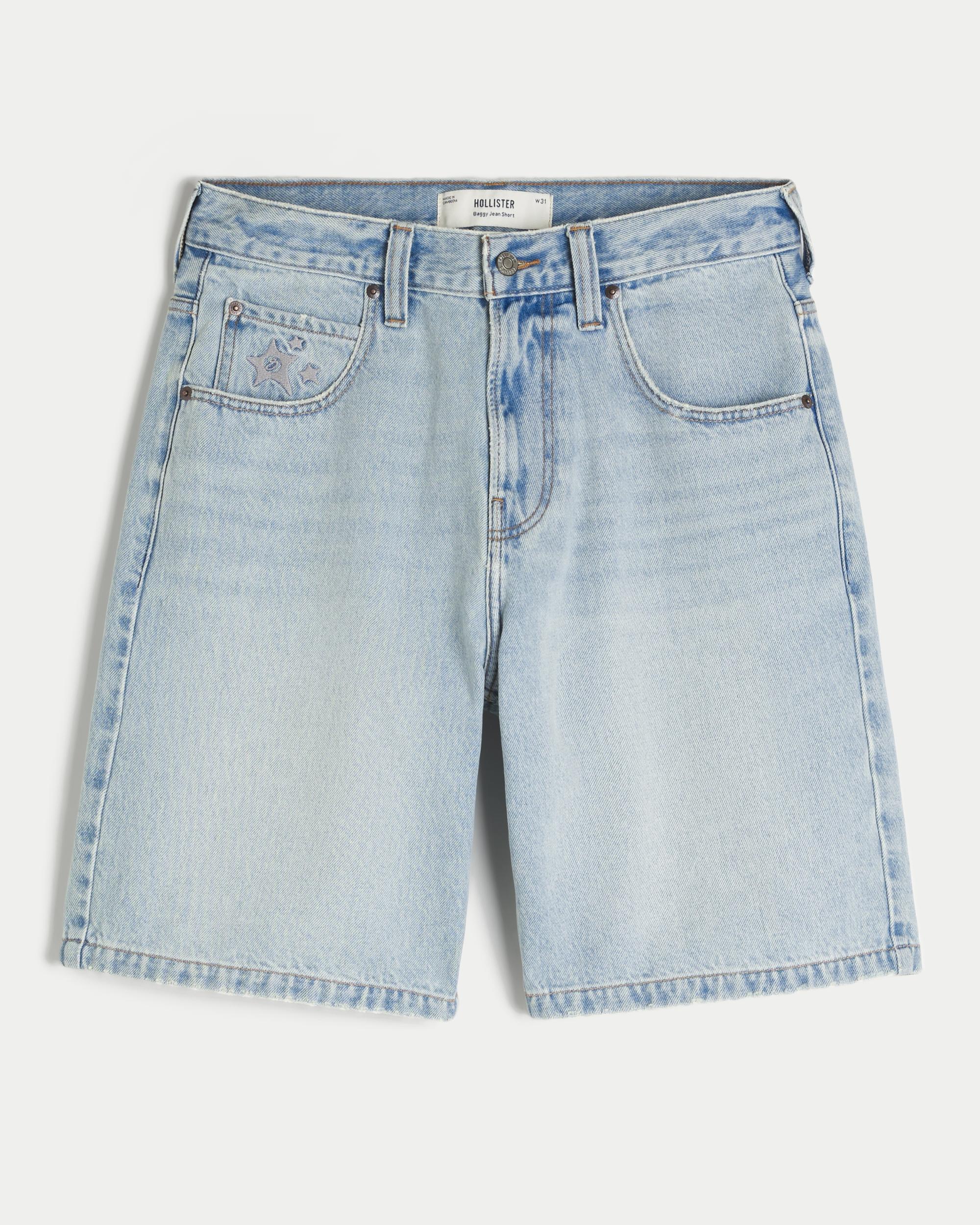 Baggy Denim Cargo Shorts Product Image