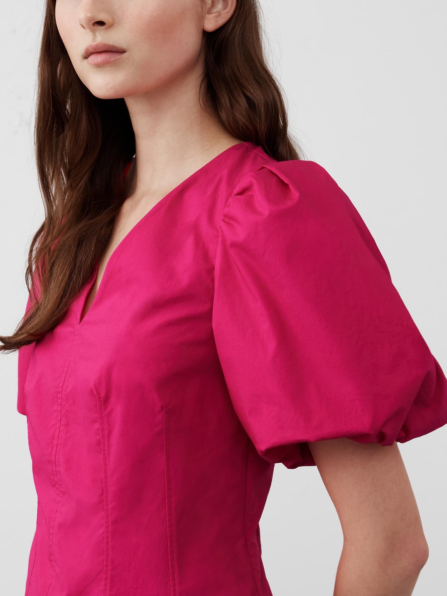 Bubble-Sleeve Seamed Top Product Image