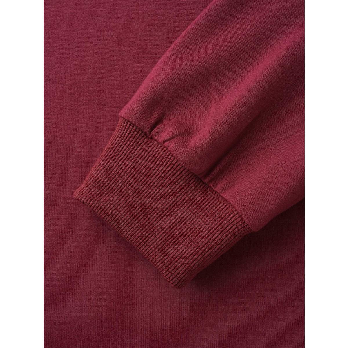 Plus Size Sequin Patchwork Raglan Sleeve Sweatshirt Women Burgundy Casual Patchwork Round Neck Everyday Sweatshirts BloomChic 26/4X Product Image