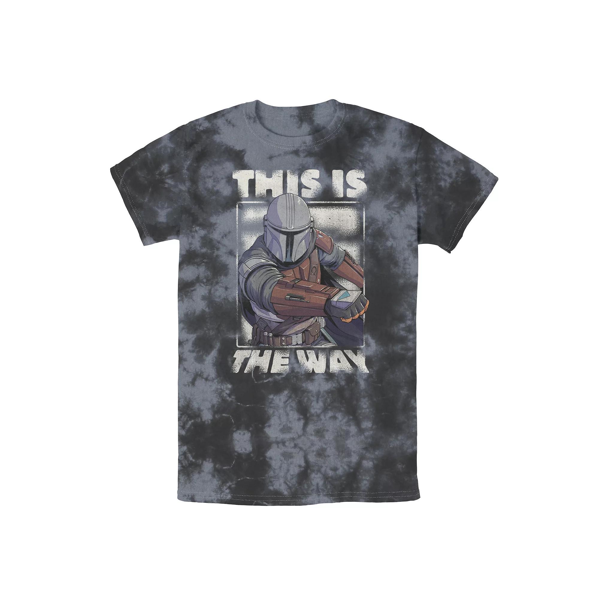 Men's Star Wars The Mandalorian This Is The Way Portrait Tee, Boy's, Size: Medium, Black Grey Product Image