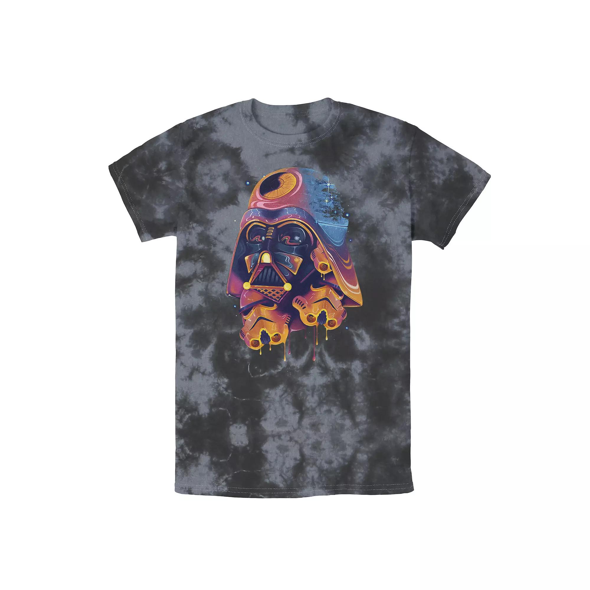 Men's Star Wars Colorful Melted Vader Collage Wash Tee,  Product Image