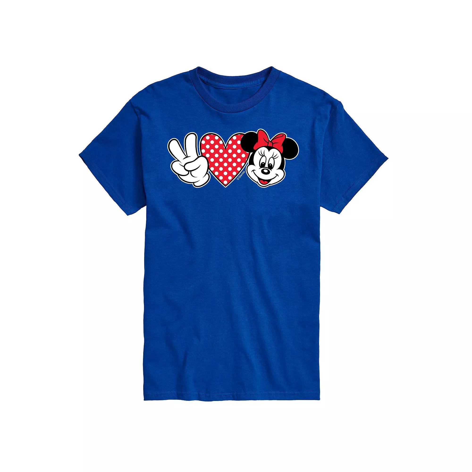 Disney's Minnie Mouse Big & Tall Peace Love Graphic Tee, Men's,  Product Image