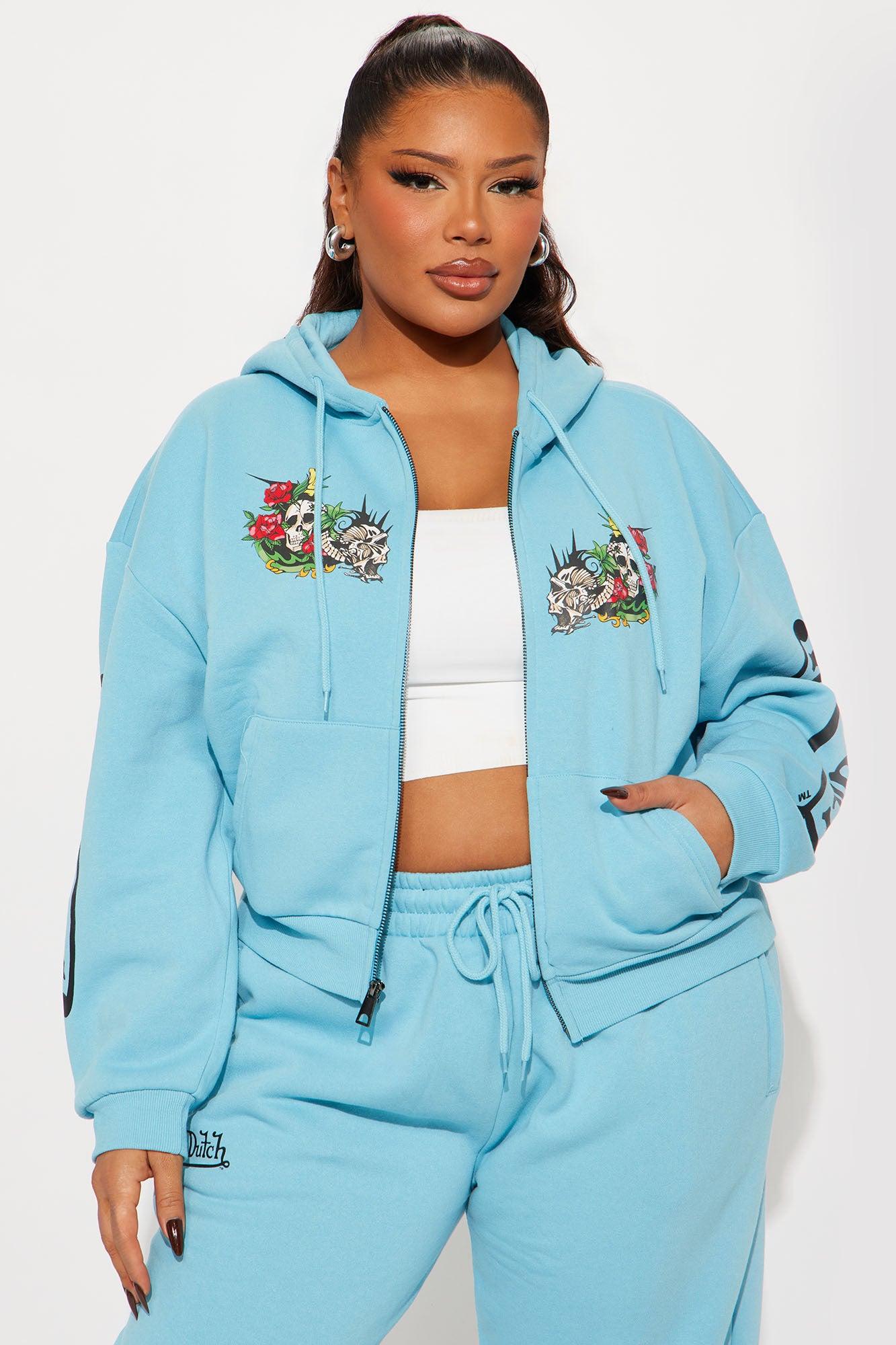 Von Dutch Skull Oasis Zip Up Hoodie - Blue/combo Product Image