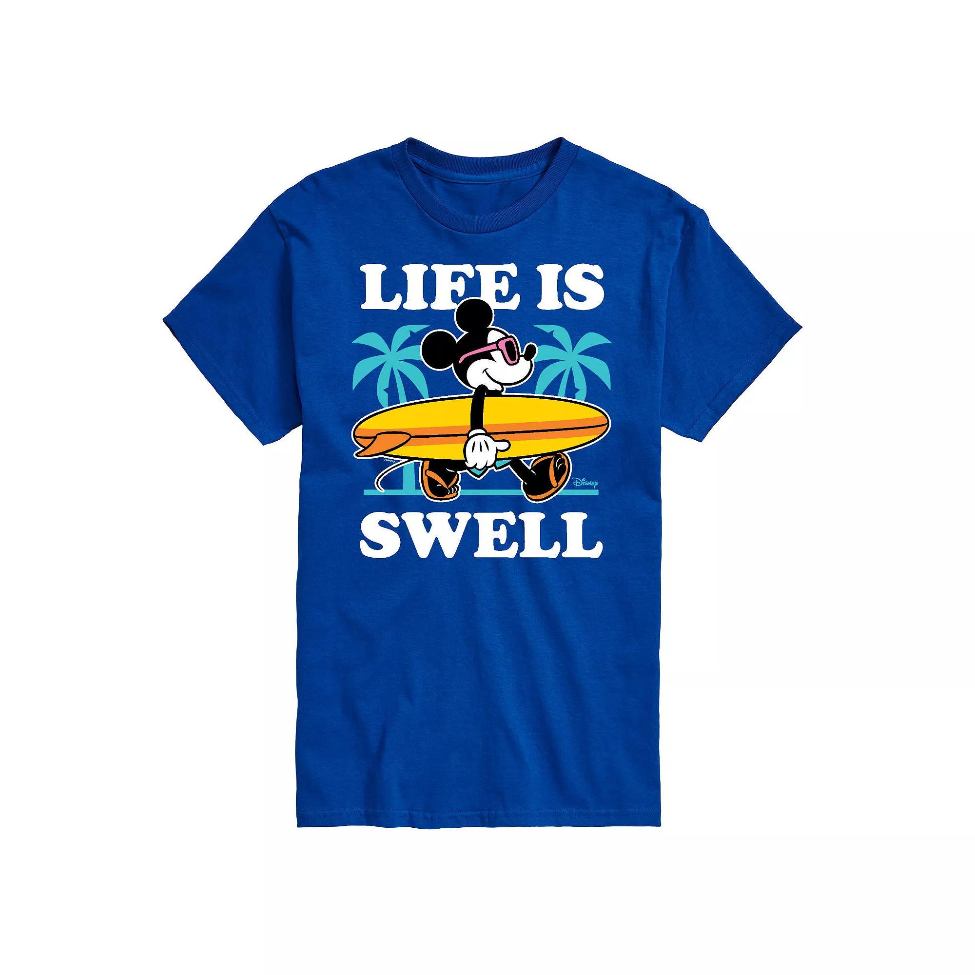 Disney's Mickey Mouse Men's Palm Trees "Life Is Swell" Graphic Tee,  Product Image