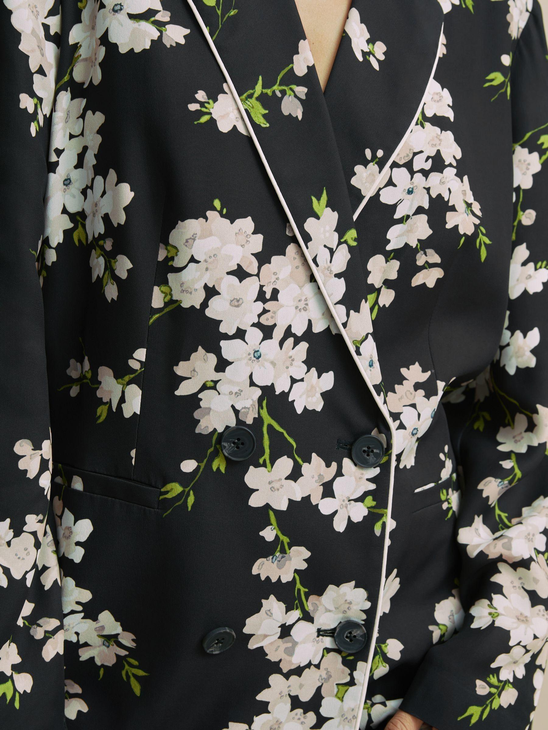 Florere Relaxed Double Breasted Black Blazer in Black Product Image