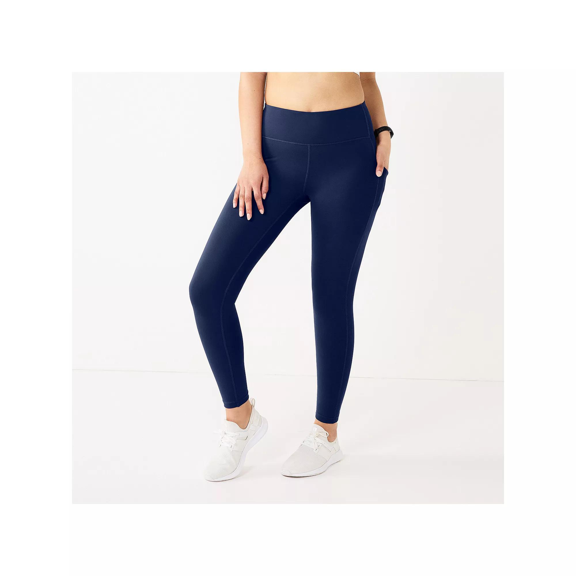 Women's Tek Gear® Ultrastretch High-Waisted Side Pocket 7/8 Leggings, Size: XXL, Blue Romance Product Image