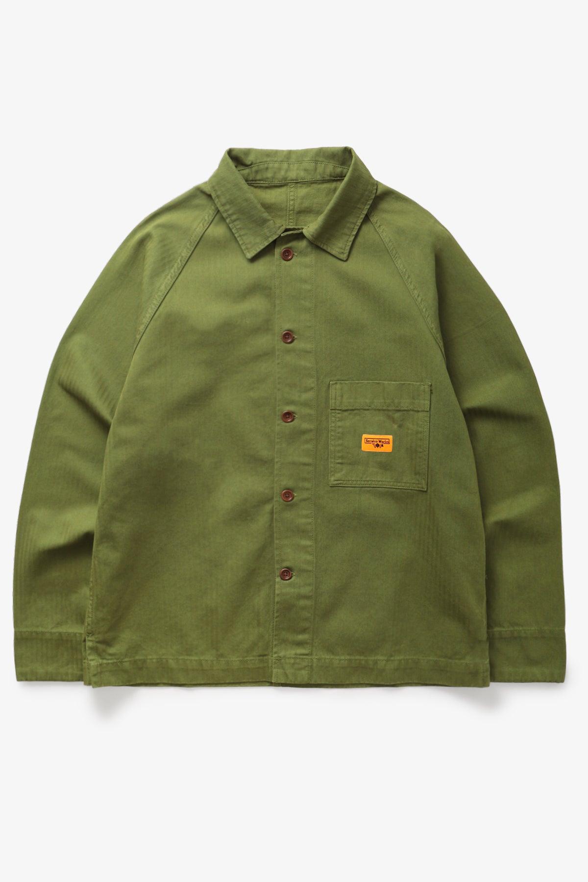 Herringbone Front Of House Jacket - Pesto Product Image