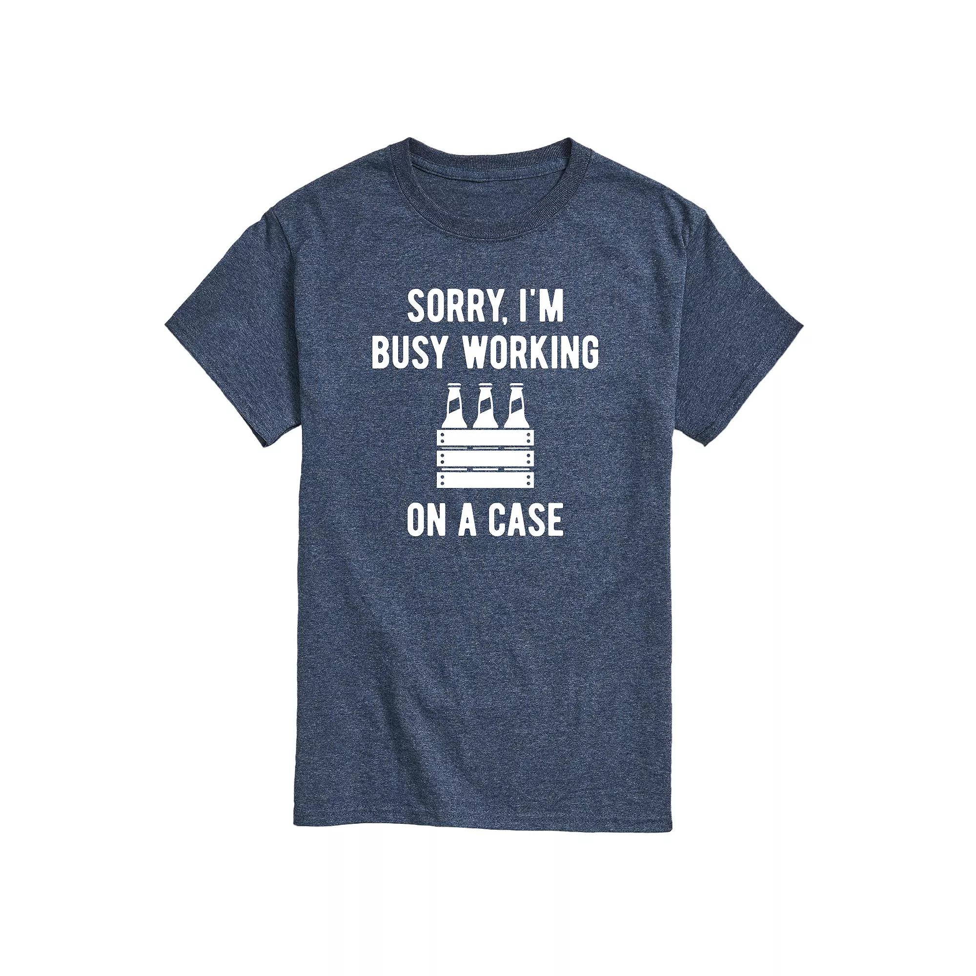 Men's Sorry I'm Busy Working On A Case Graphic Tee,  Product Image