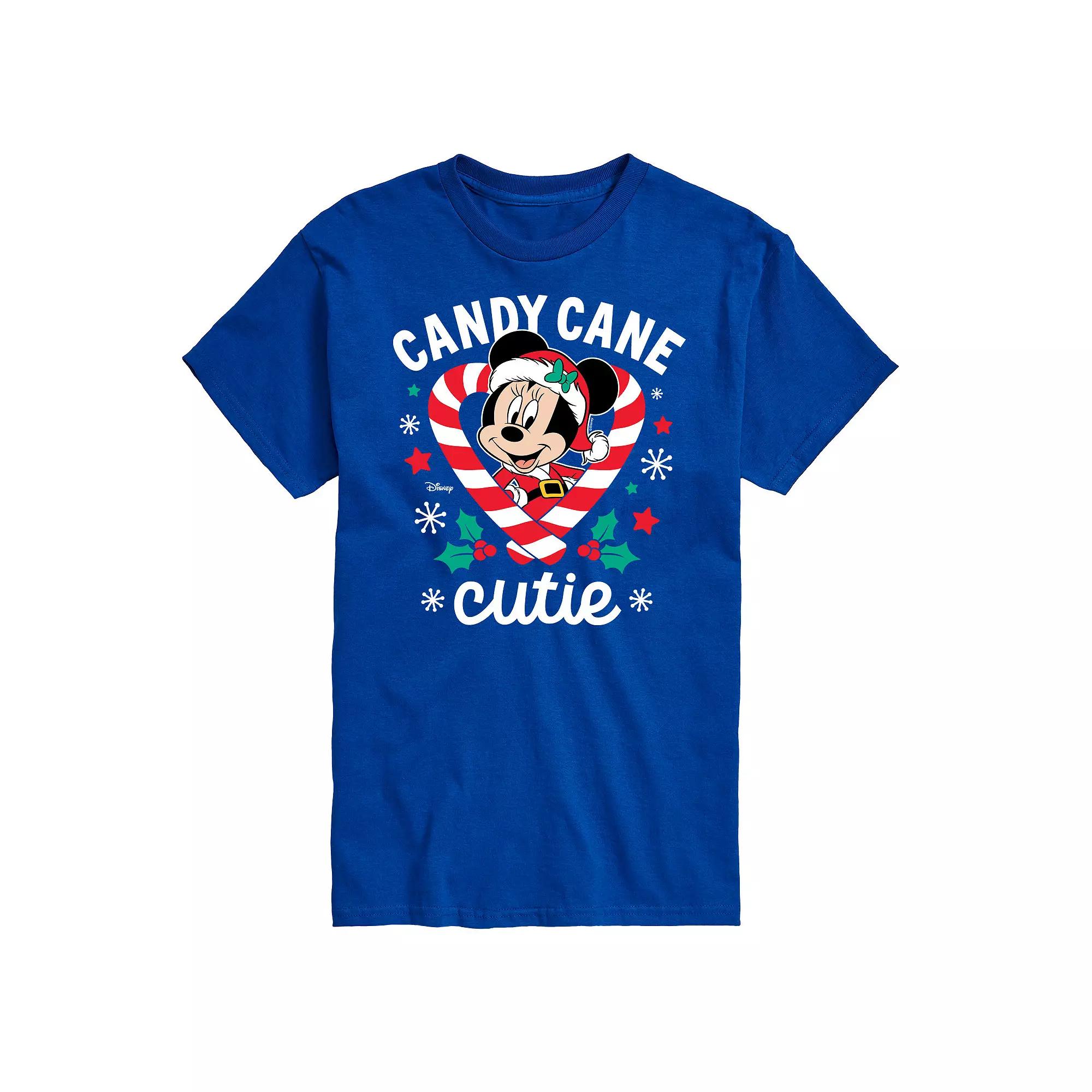 Disney's Minnie Mouse Men's Candy Cane Cutie Graphic Tee,  Product Image