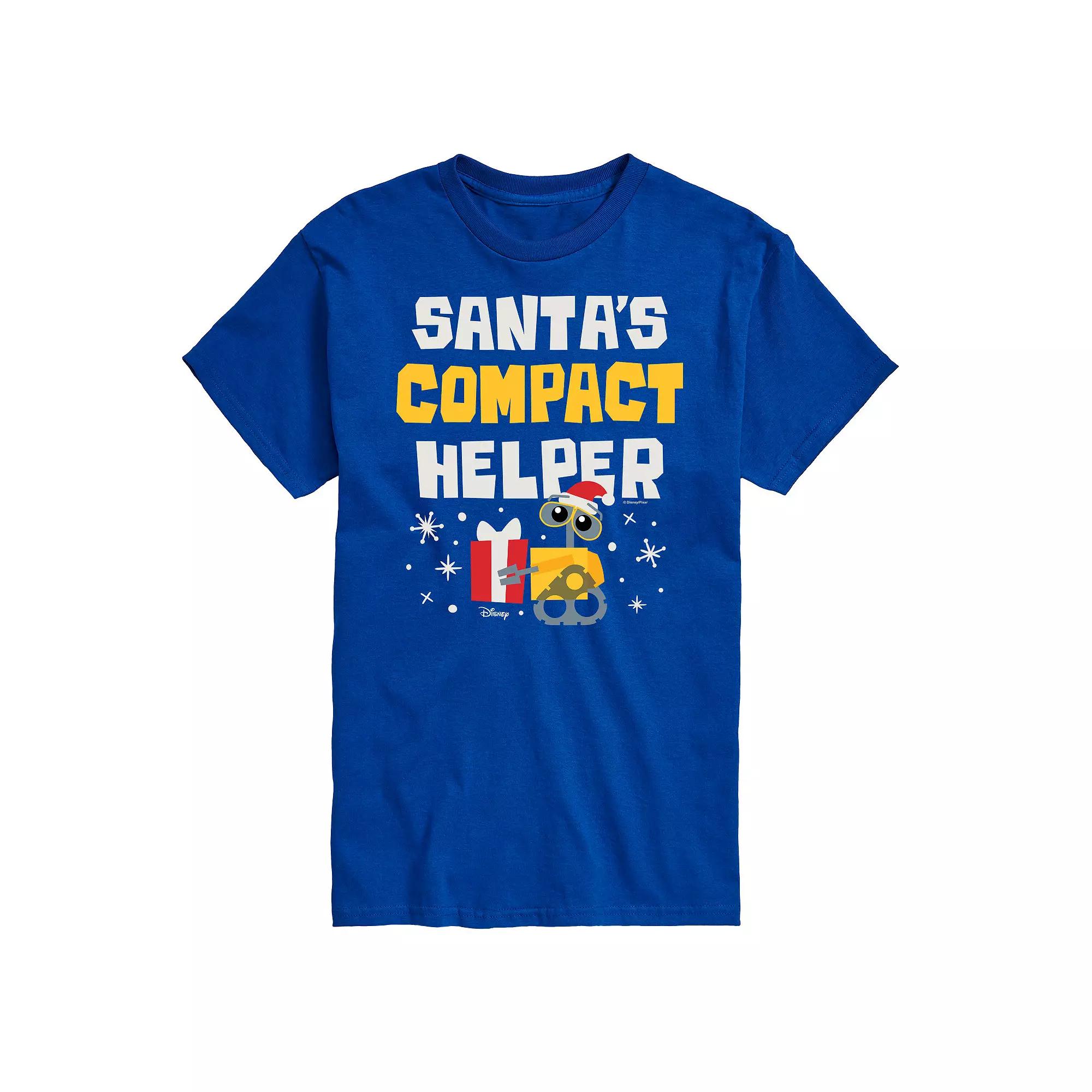 Disney / Pixar's WALL-E Men's Santa's Compact Helper Graphic Tee,  Product Image