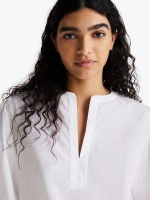 Poplin Pullover V-Neck Top Product Image