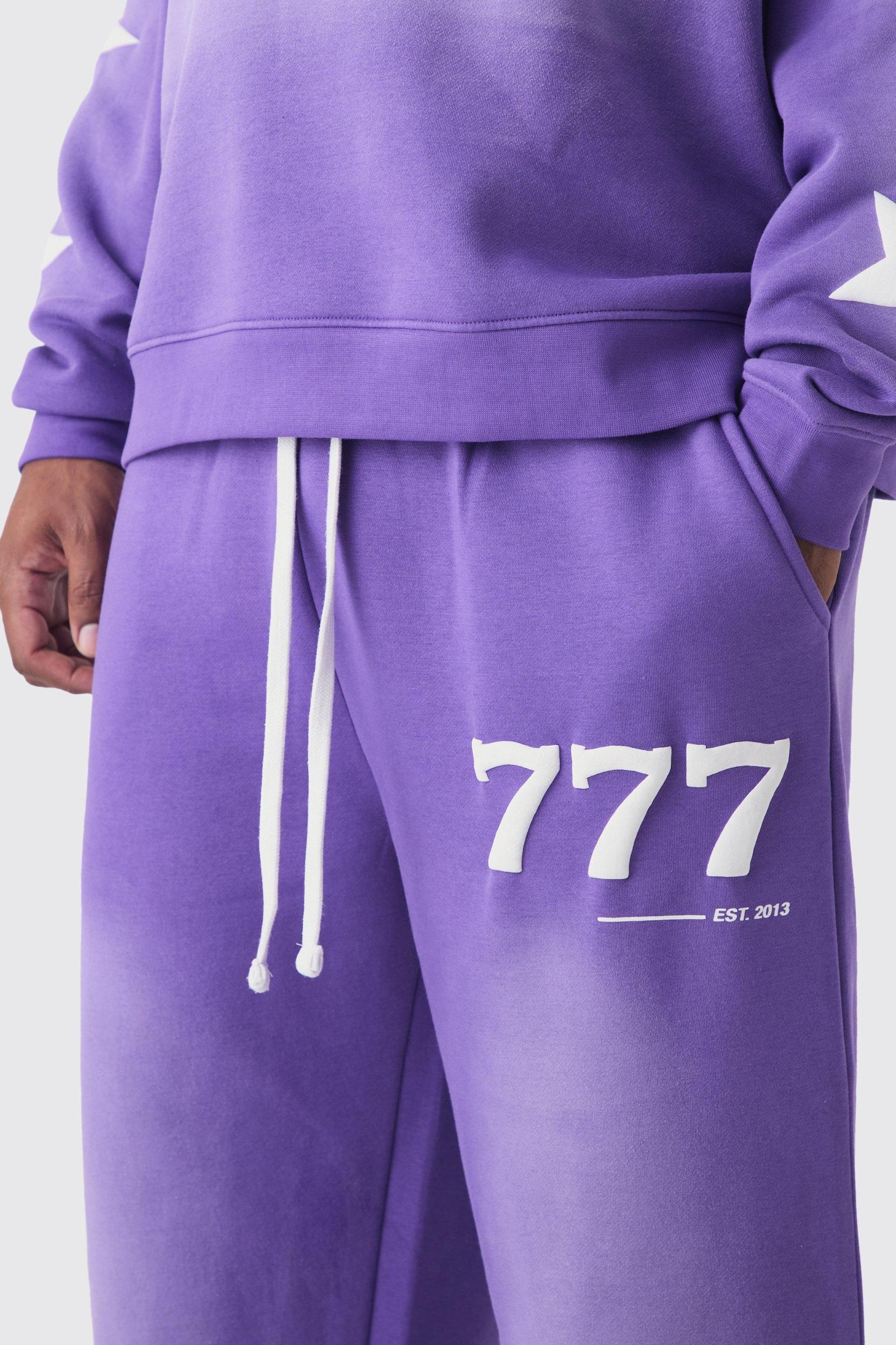 Relaxed Fit Puff Print Spray Wash Moto Sweatpants | boohooMAN USA Product Image