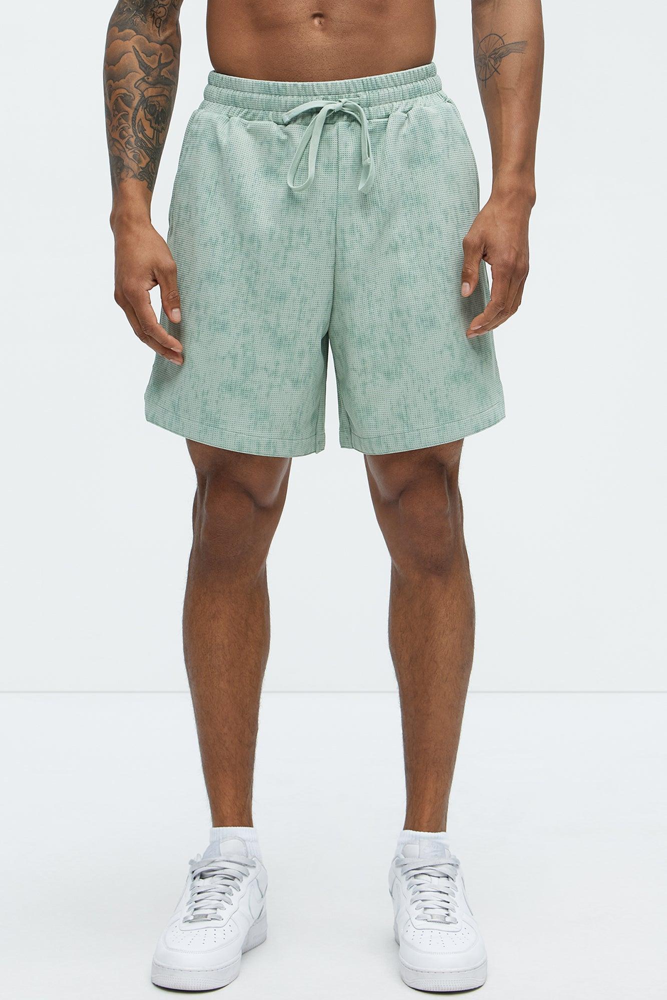 Kerwin Waffle Texture Shorts - Sage Product Image