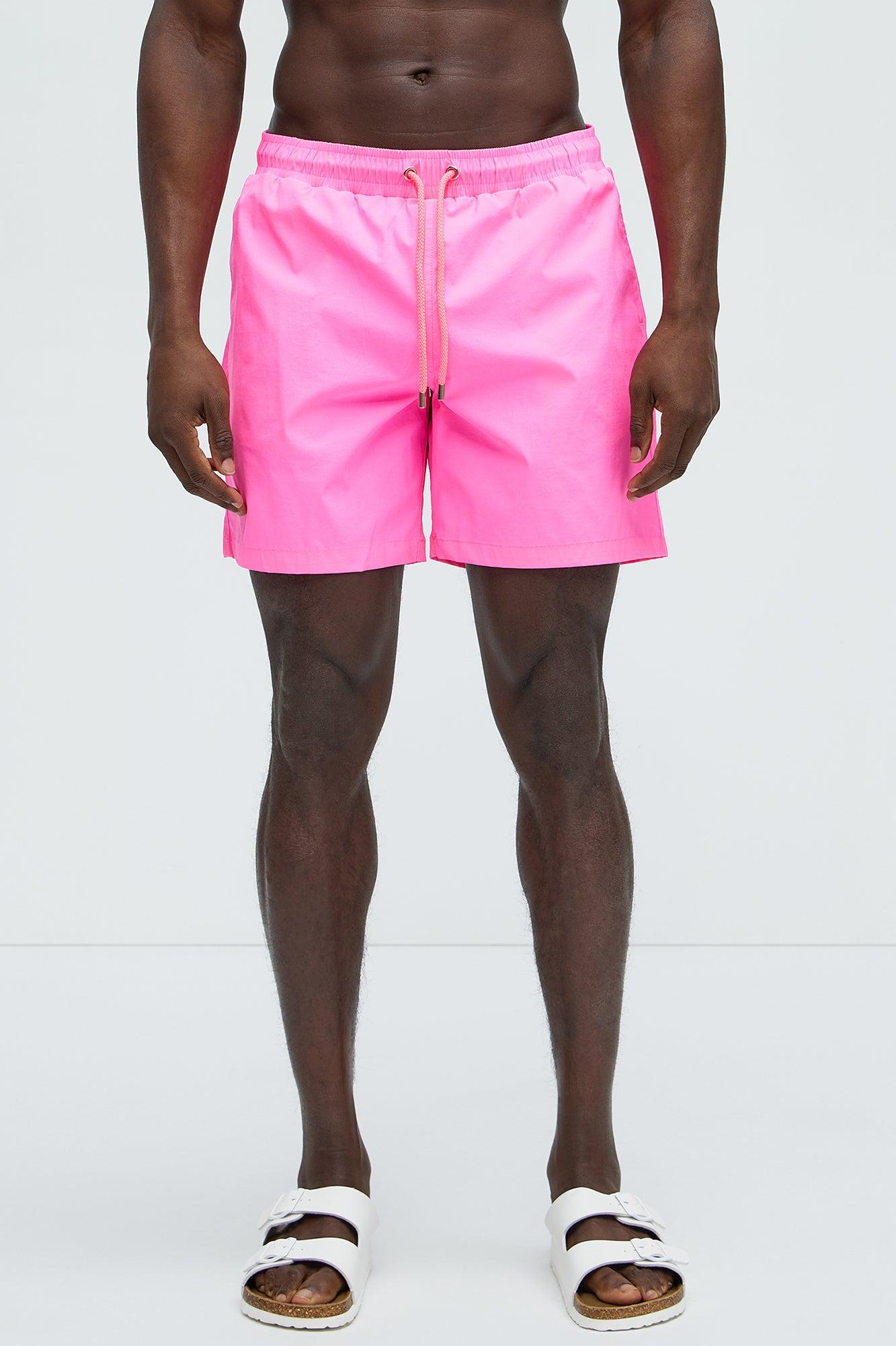 Montez Stretch Swim Trunk Classic - Neon Pink Product Image