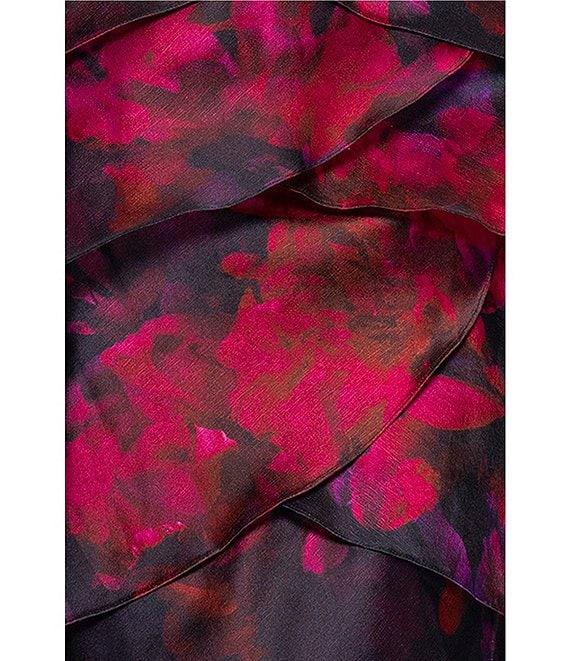 Xscape Off-the-Shoulder Tiered Floral Print Dress Product Image