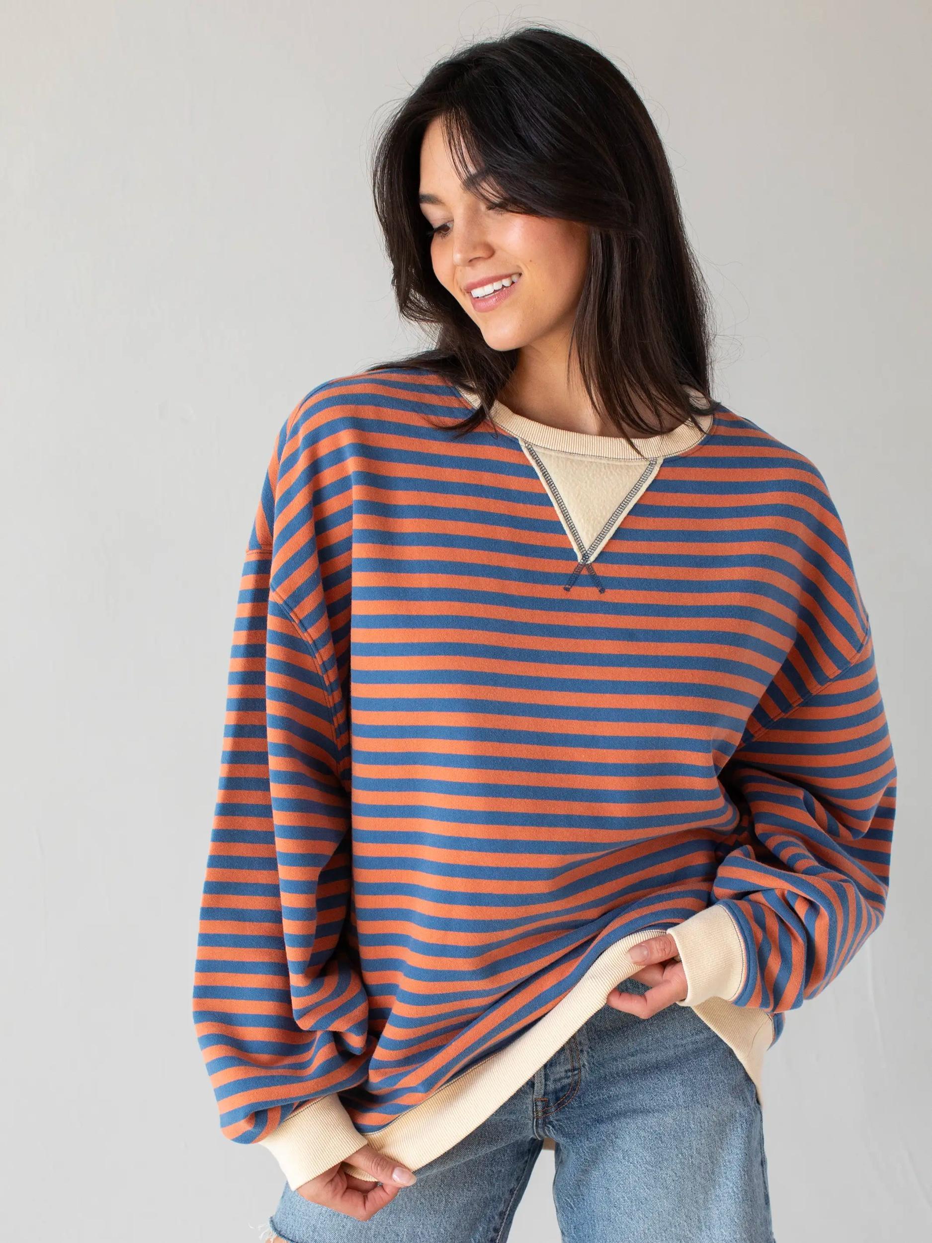 Oversized Striped Crewneck Product Image