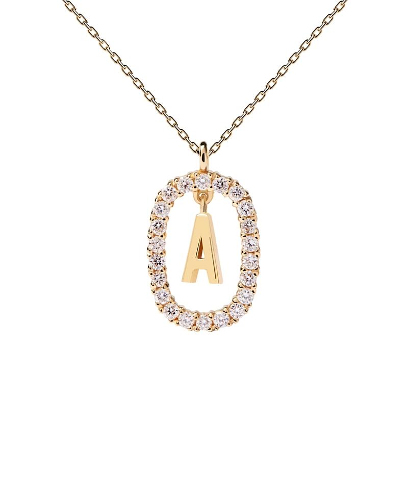 Pdpaola Womens Lab Grown Diamonds and Gold Letter Necklace Product Image