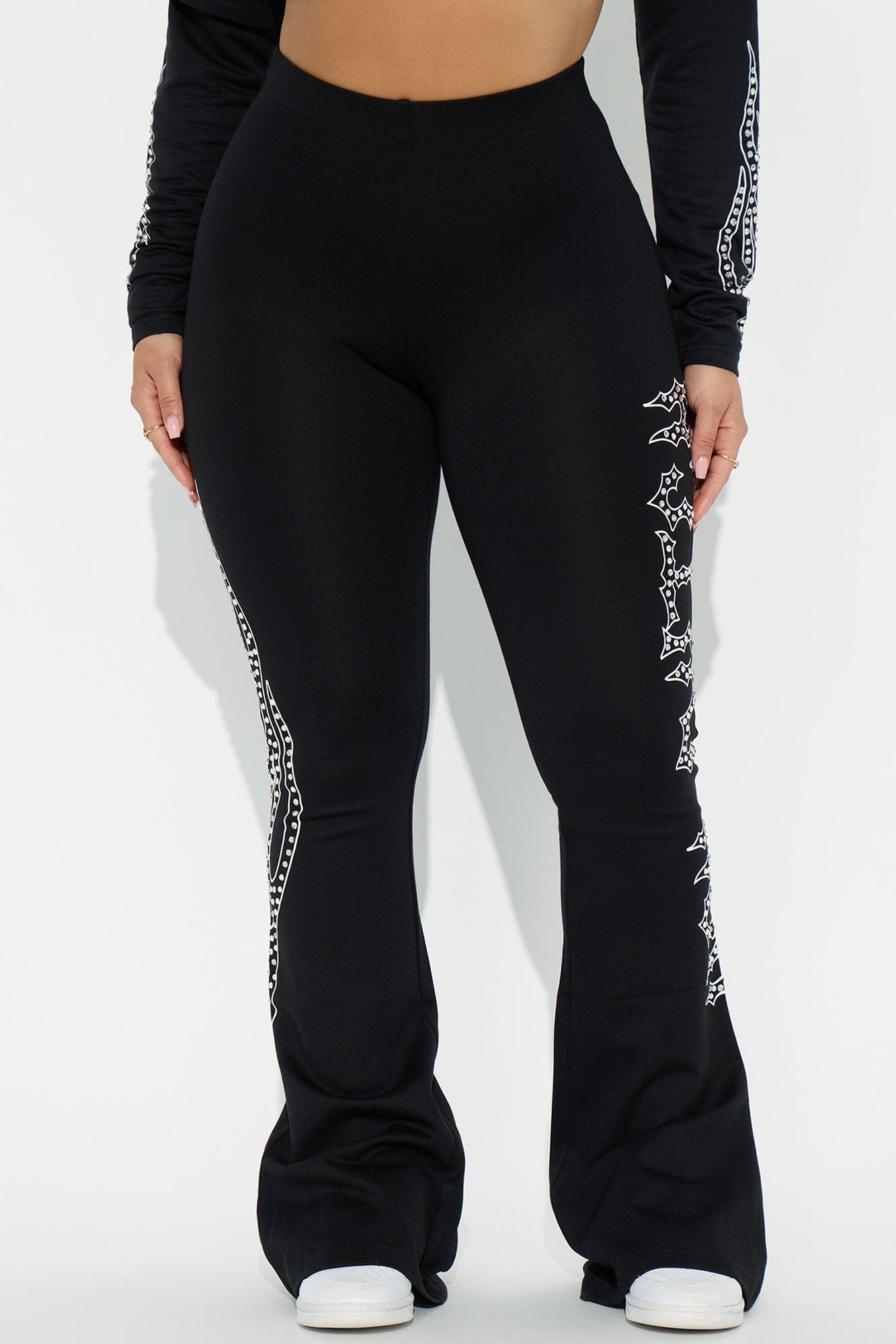Von Dutch Fire Racer Rhinestone Flared Pant - Black Product Image