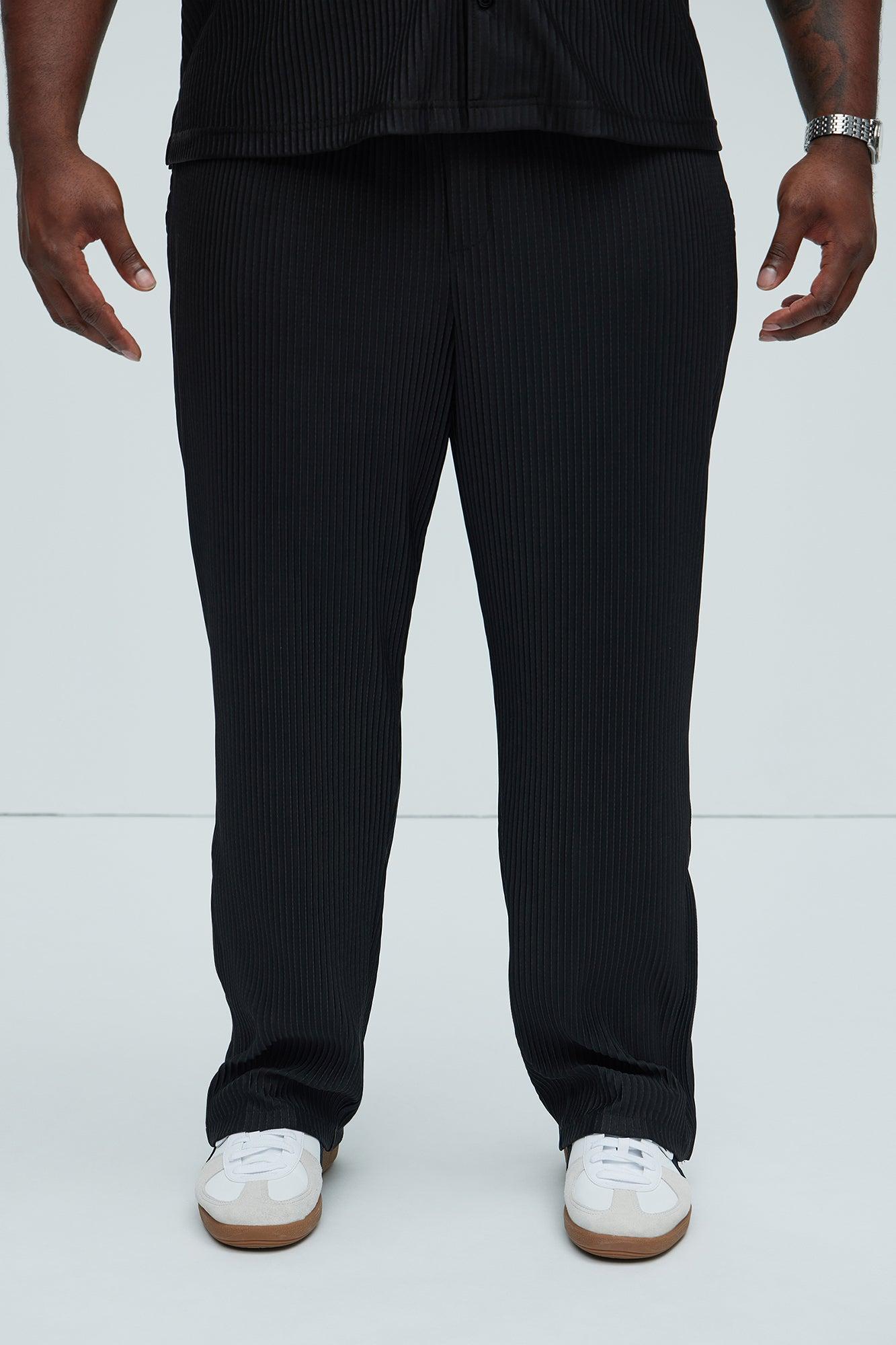 Potential Straight Pleated Pants - Black Product Image