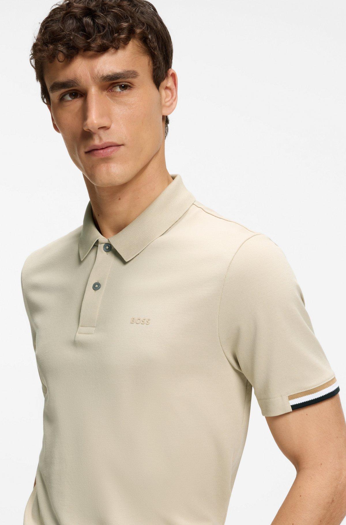 Rubberised-logo polo shirt in mercerised cotton Product Image