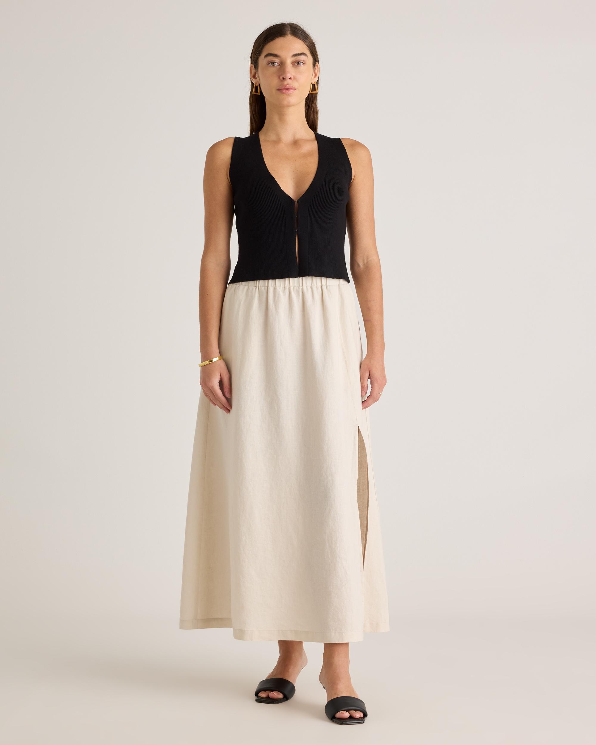 Quince | Women's Eco-Knit Split Front Sweater Vest Size XL Product Image