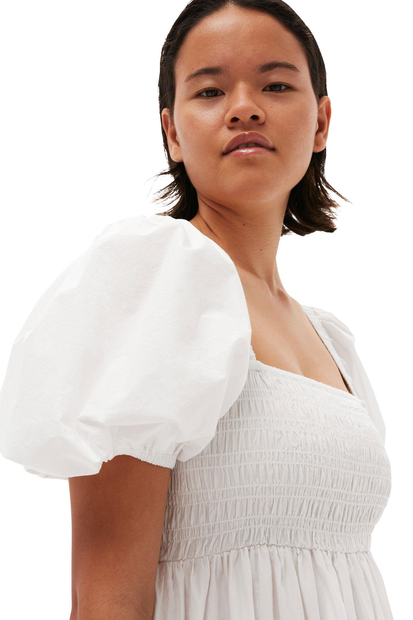 Cotton Poplin Smock Maxi Dress Product Image