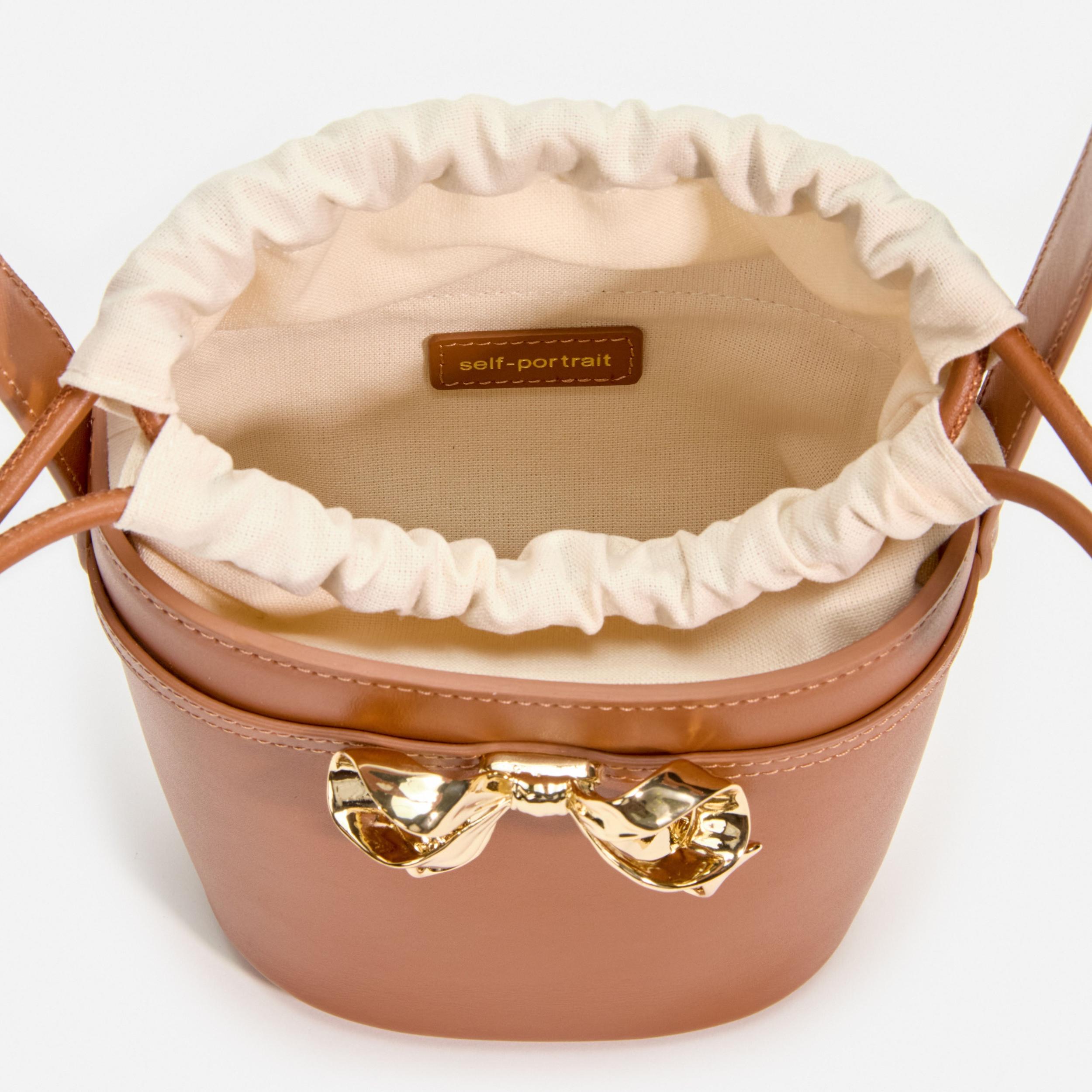 Brown Leather Shoulder Bow Bag Product Image