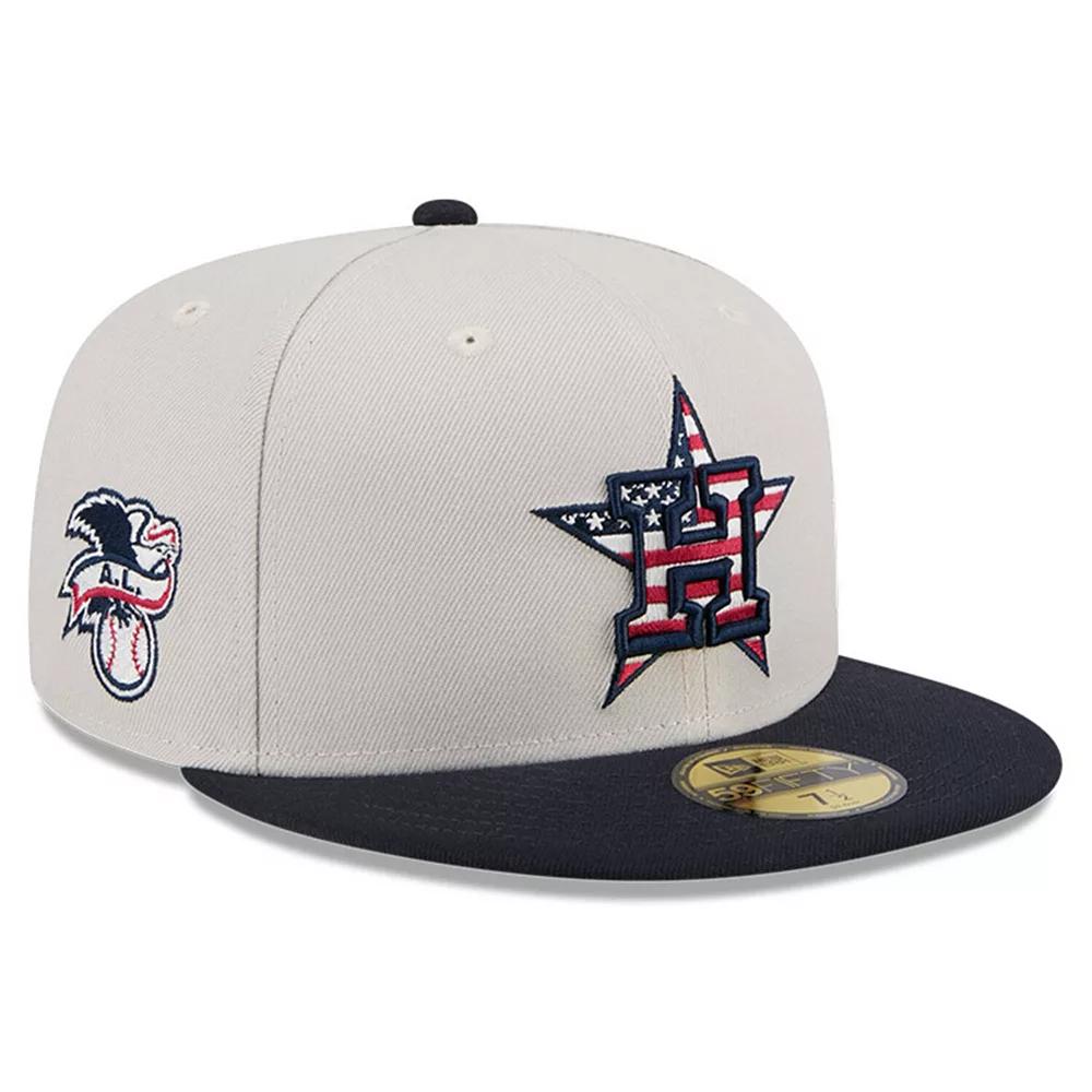 Men's New Era  Khaki/Black Houston Astros 2024 Fourth of July 59FIFTY Fitted Hat, Size: 7 7/8, Beig K Product Image