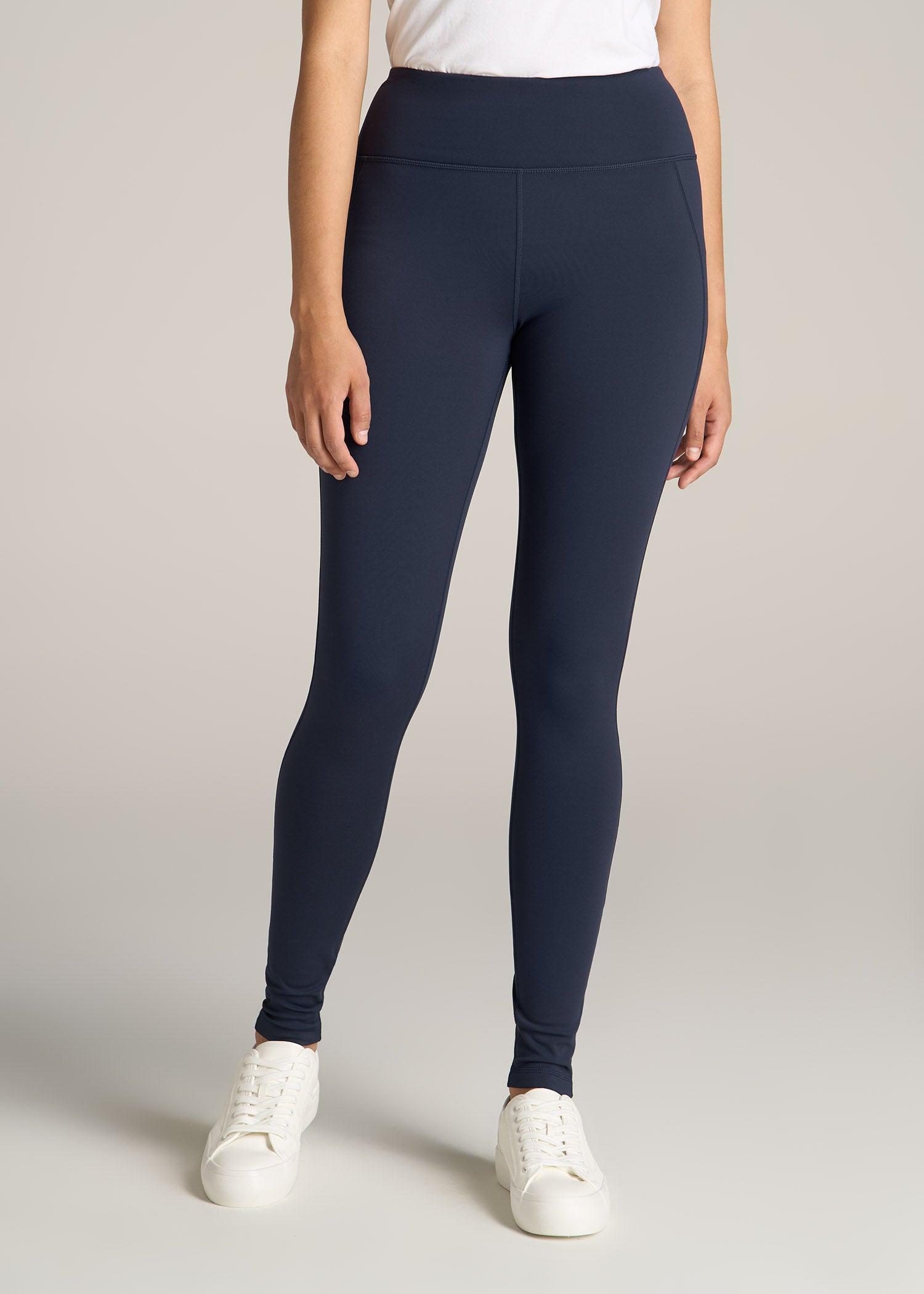 Fleece-Lined Leggings for Tall Women in Navy Female Product Image