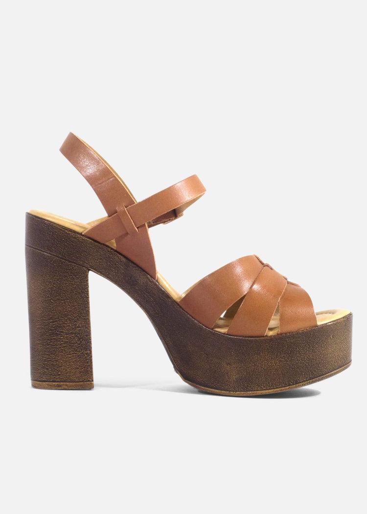 Hollie Wooden Platform Heels Product Image