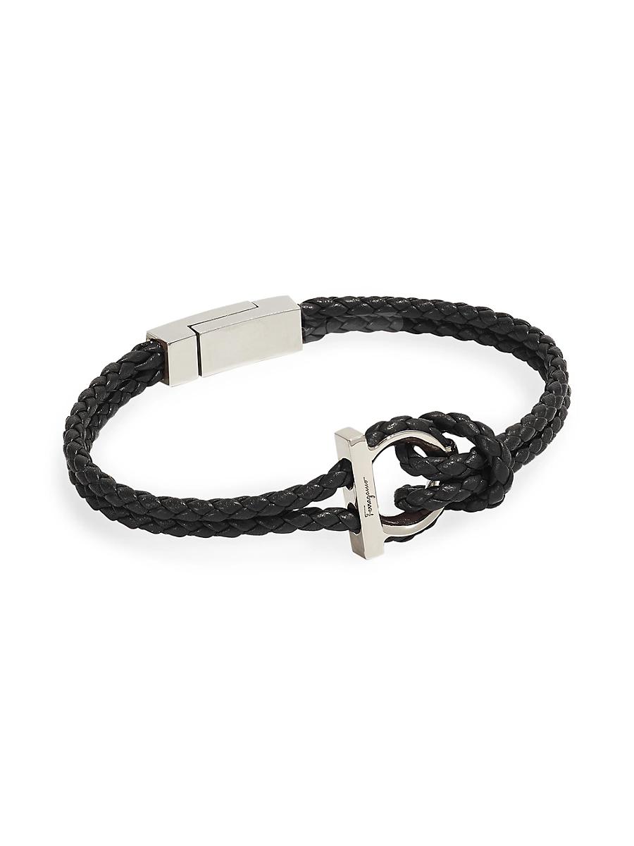 FERRAGAMO Men's Braided Leather Bracelet Product Image
