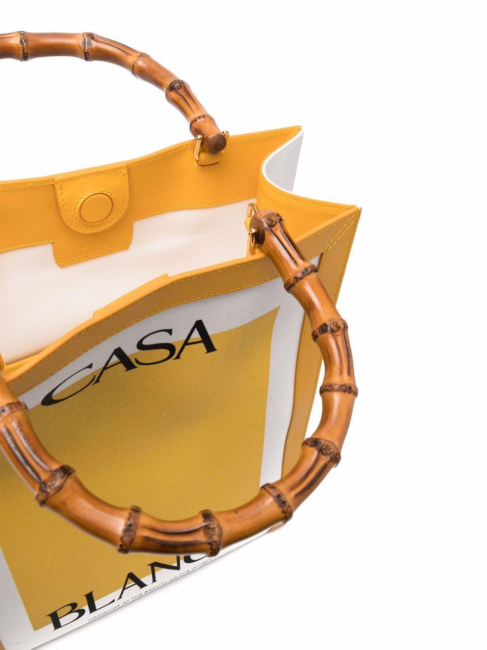 logo-print bamboo-handle tote bag Product Image