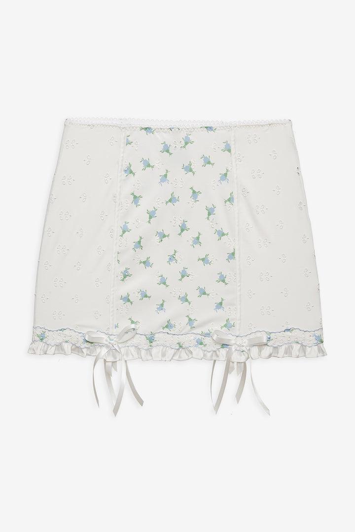 Budding Blossom Garter Skirt — White Product Image
