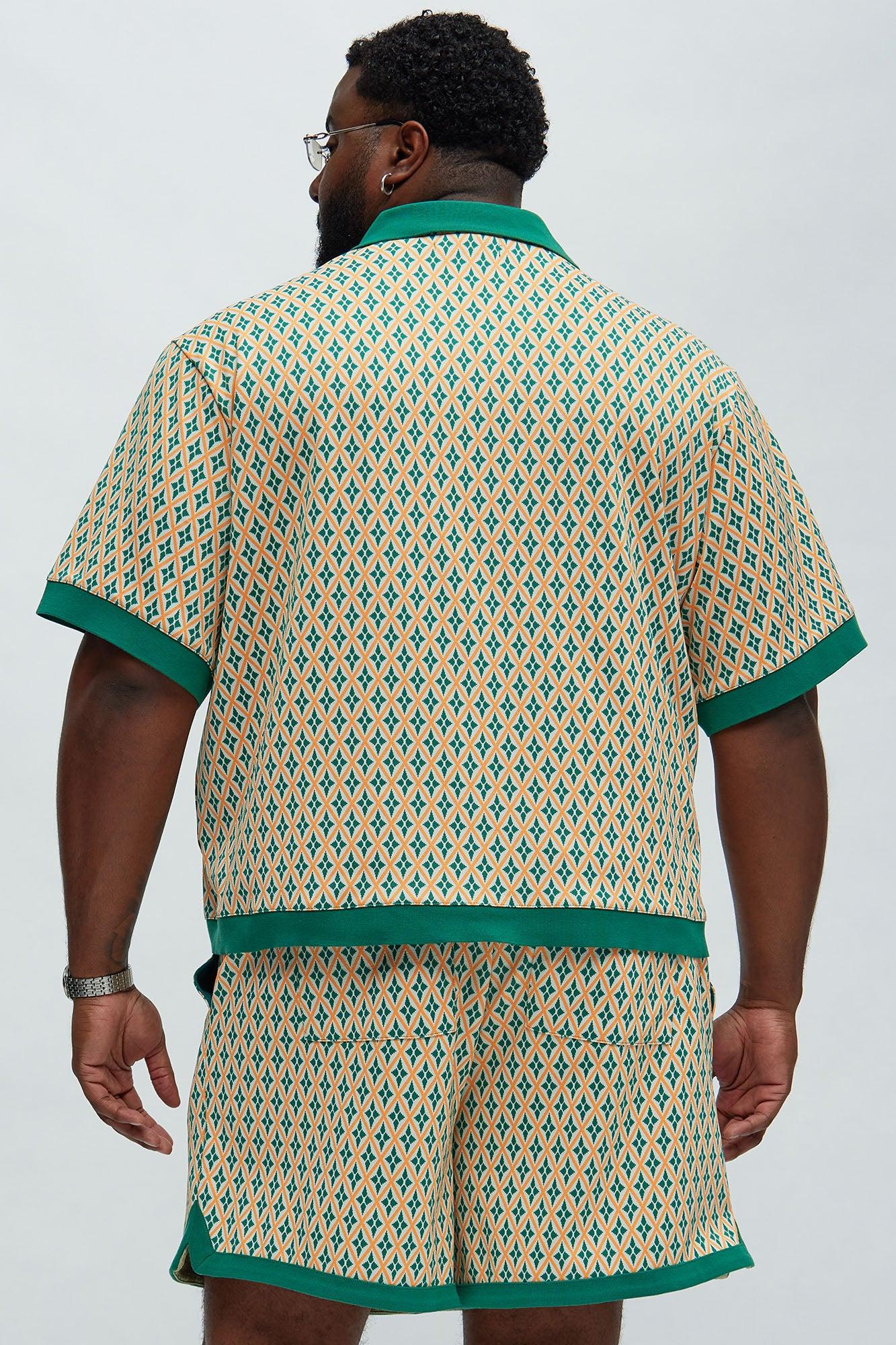 Rushmore Knit Shirt - Green/combo Product Image