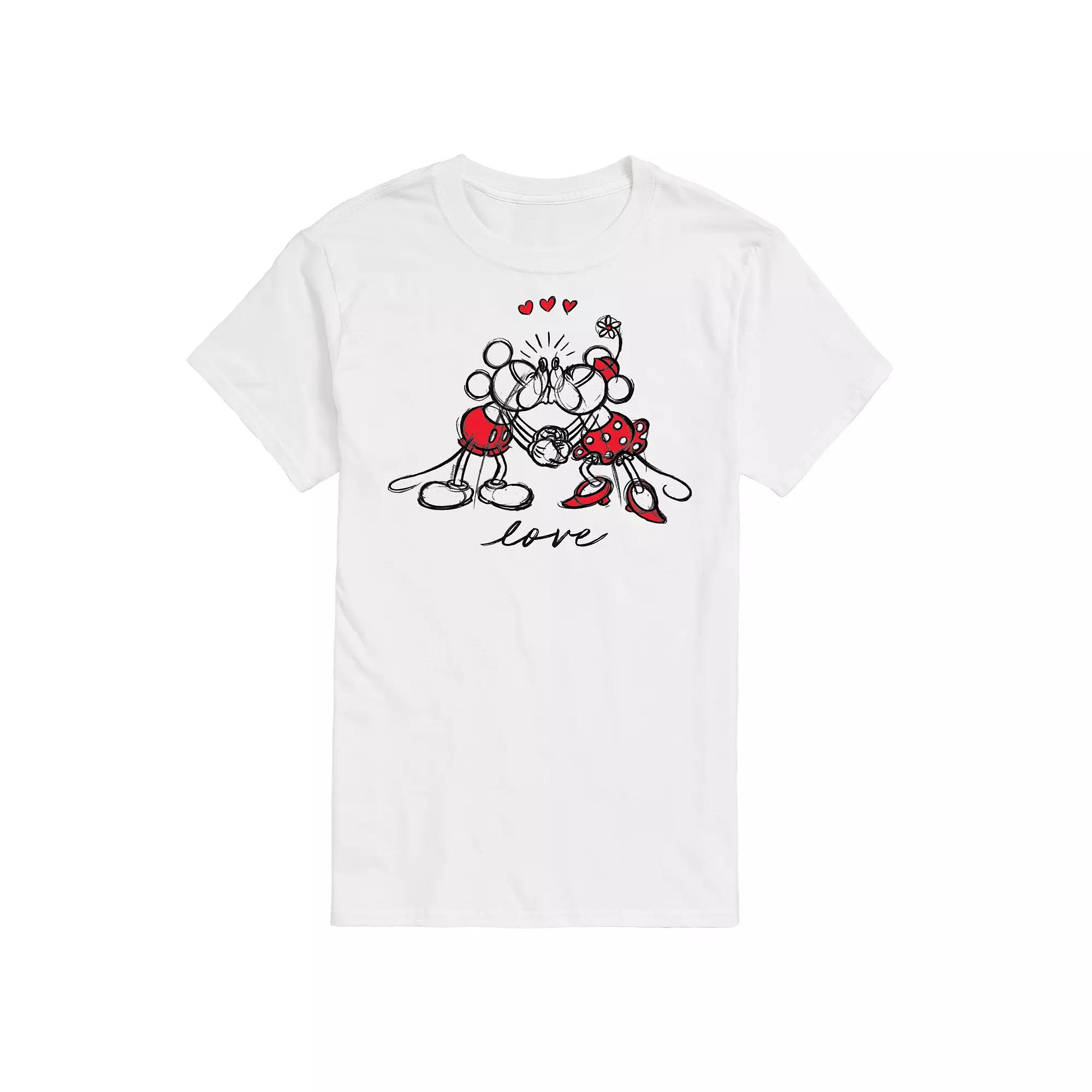 Disney's Men's Mickey Minnie Love Graphic Tee,  Product Image