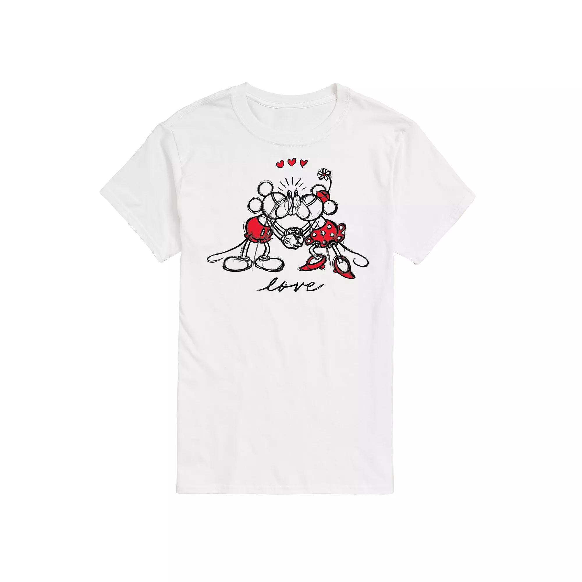 Disney's Men's Mickey Minnie Love Graphic Tee,  Product Image