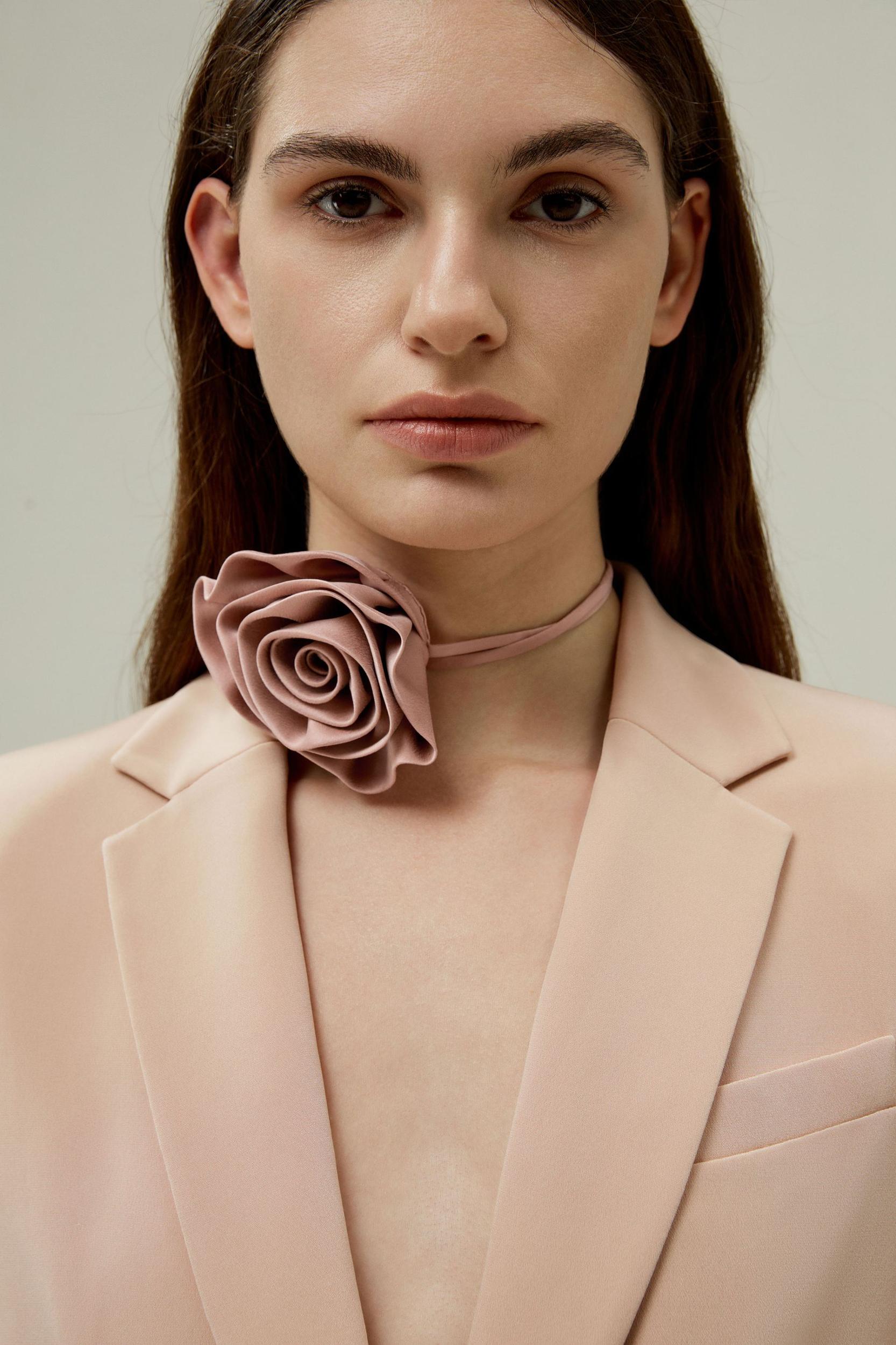 Rosette Silk Collar Necklace Product Image