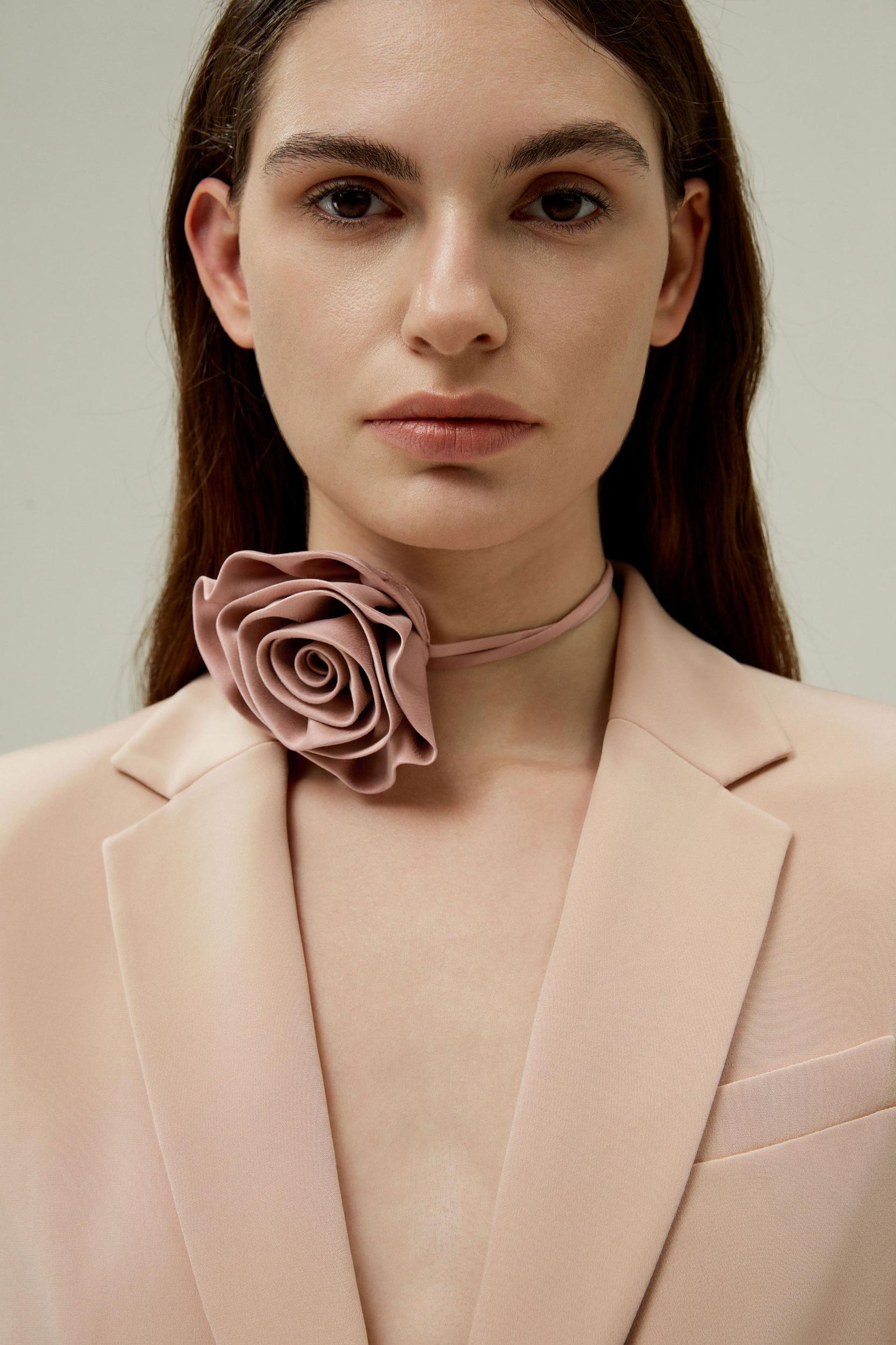 Rosette Silk Collar Necklace Product Image