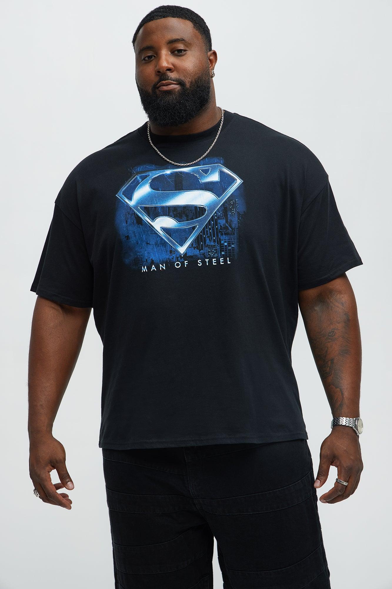 Superman Steel Of Strength Oversized Short Sleeve Tee - Black Product Image