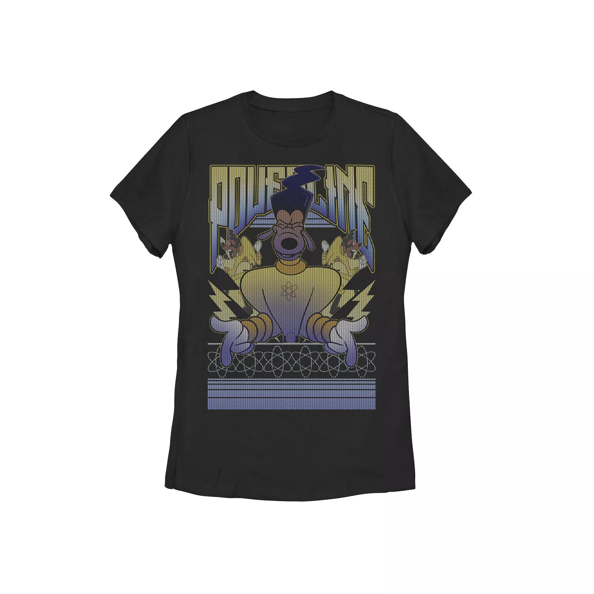 Juniors' Disney's A Goofy Movie Powerline Sweater Graphic Tee, Girl's, Size: XL, Black Product Image