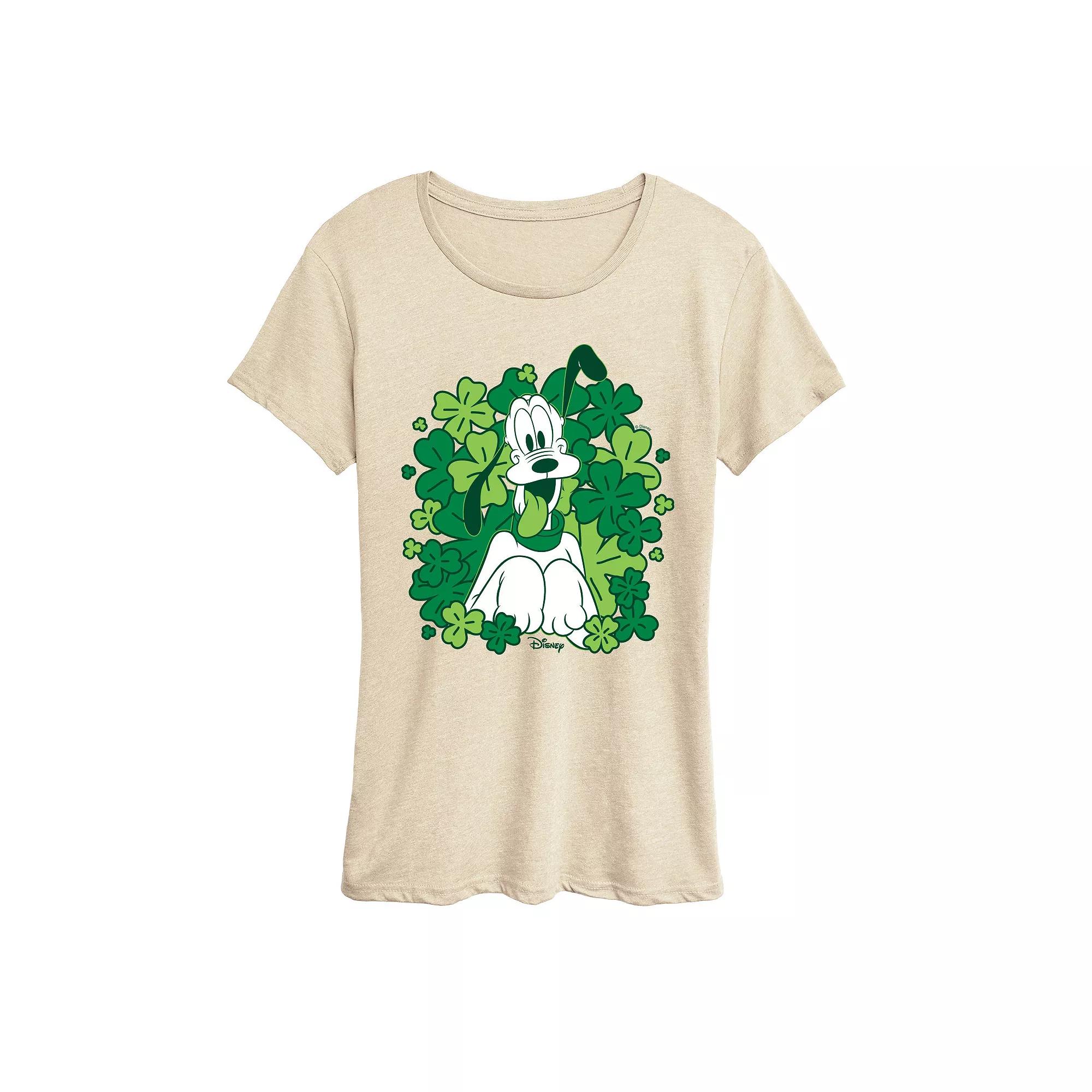 Women's Disney's Pluto Shamrocks Graphic Tee,  Product Image