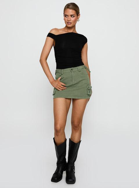 Peterson Cargo Mini Skirt Khaki Product Image