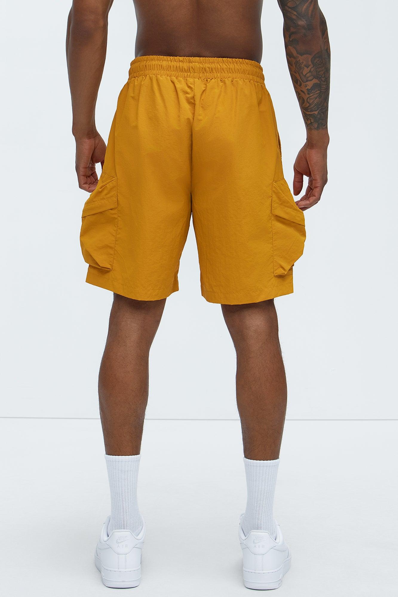 Take A Hike Cargo Shorts - Yellow Product Image