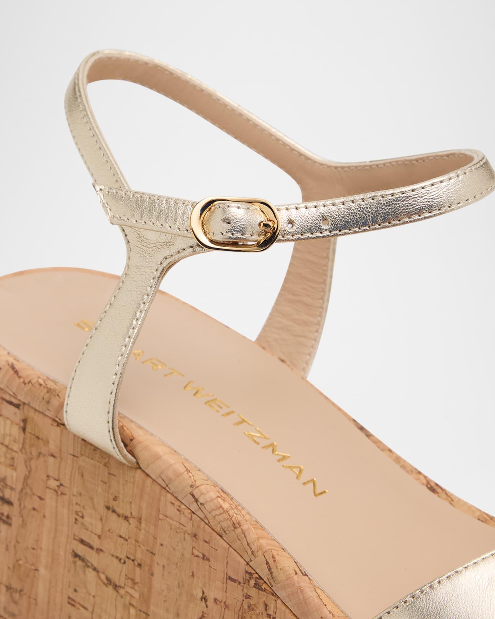 Dayna Metallic Crisscross Wedge Sandals Product Image