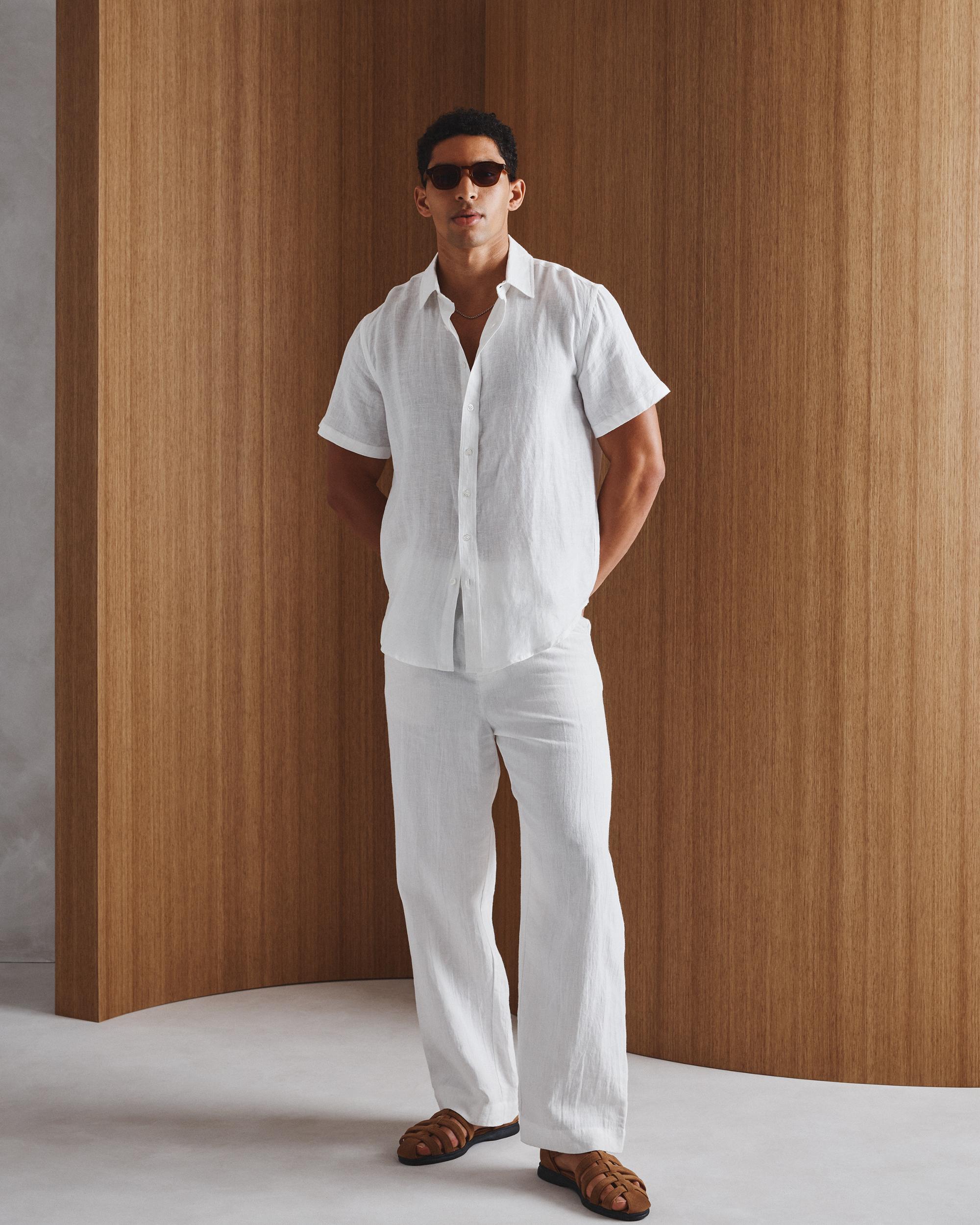 Quince | Men's 100% European Linen Relaxed Short Sleeve Shirt Product Image