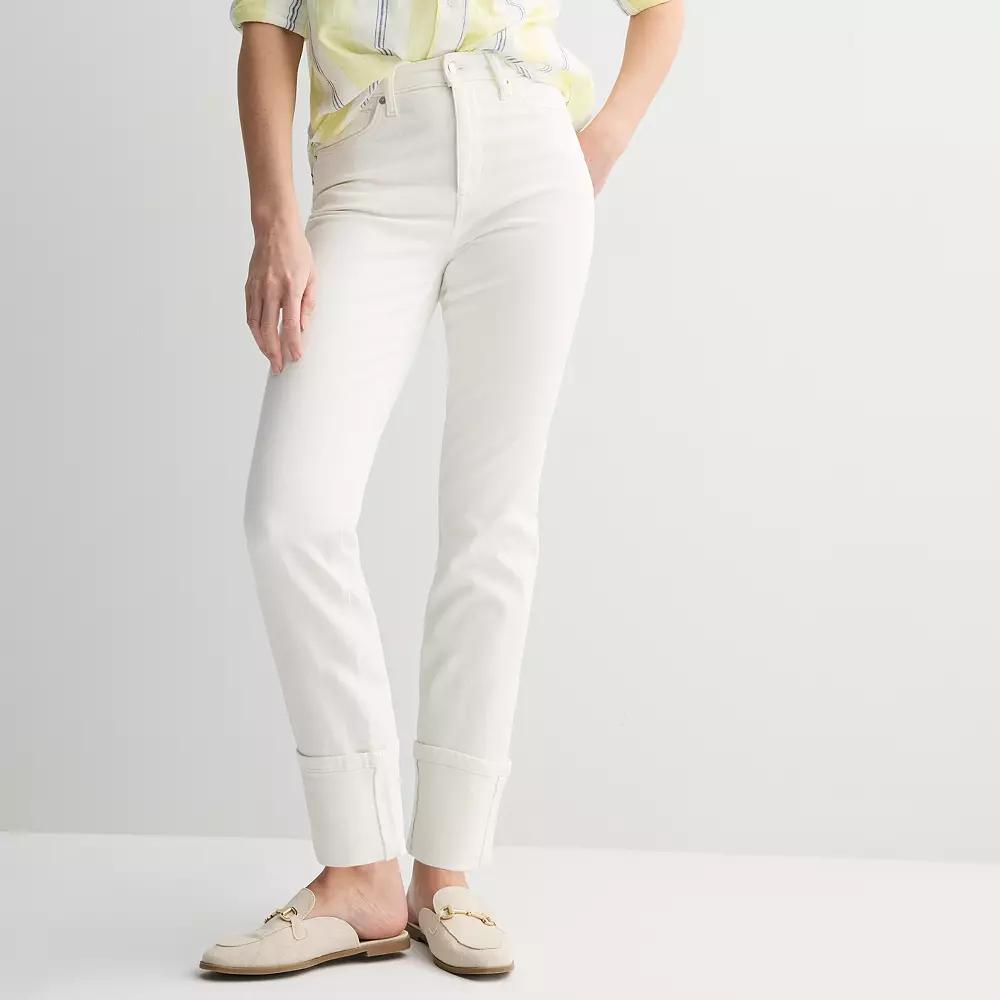 Women's Sonoma Goods For Life® Straight Cuff Jeans, Size: 4, Vital White Product Image