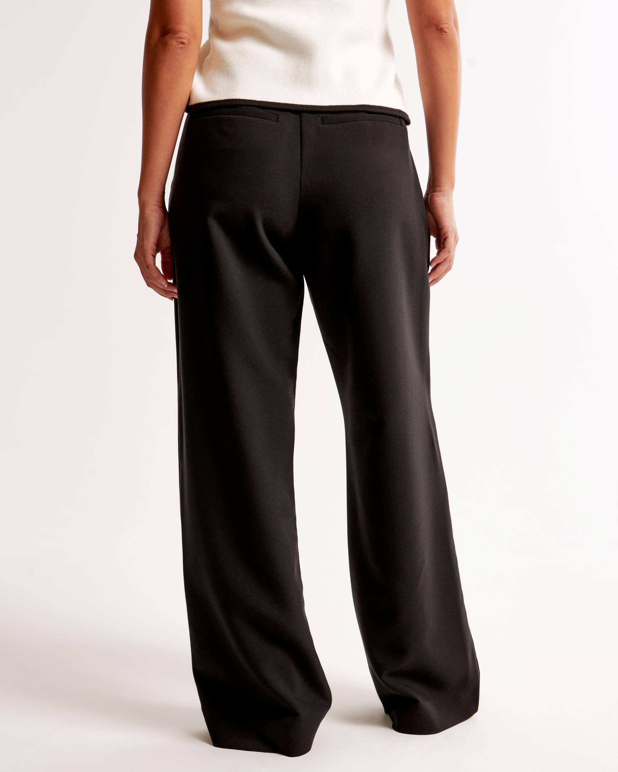 Curve Love A&F Sloane Low Rise Tailored Wide Leg Pant Product Image
